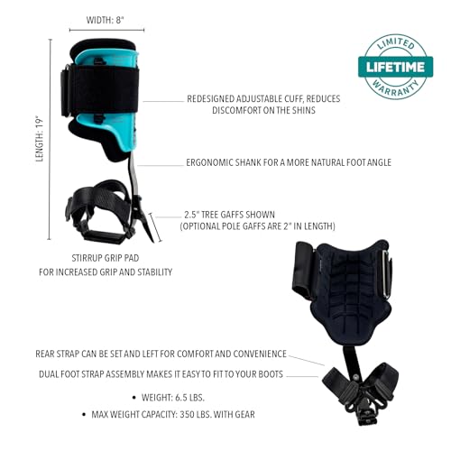 Notch Steel Climbers Ergonomic Gaffs 20+ Cuff Adjustment Points - size: Short (Pole Gaffs)