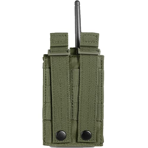 FRTKK Tactical Radio Holder Radio Holster Molle Radio Pouch Universal Radio Case Military Heavy Duty Radio Bag for Police Firefighter Two Ways Walkie Talkies Vest (Army green) - color: Army green