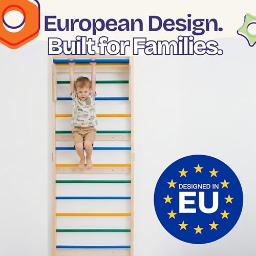 ComfyBumpy Swedish Ladder with Convertible Play Table | Montessori Climbing Set for Kids, Indoor Playground & Jungle Gym - Wall Climbing Toy for Active Play & Table | 400lbs Capacity (Set of 1)