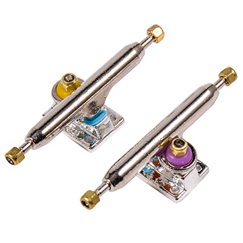 Fingerboard Trucks with Upgraded Urethane Bushings and Pivot Cup,34mm 32mm Width,Normal Kingpin (Silver, 34mm) - color: Silver, size: 34mm