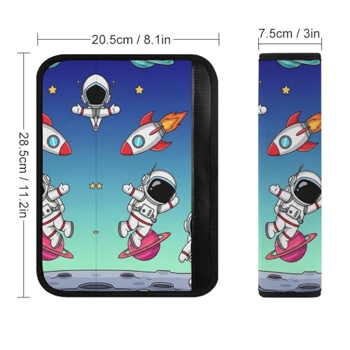 1 Pair Astronaut Space Man Space Rocket Planet Art Car Seat Straps Shoulder Pads Soft Padded Harness Pads Strap for Adult Use, Stroller Pushchair High Chair, Comfortable Driving - color: Pattern 981