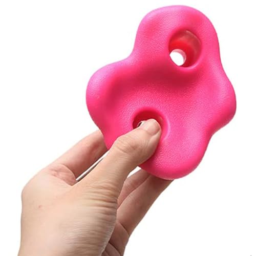 Keenso Rock Climbing Holds, PE Rock Wall Hold Set 12PCS with Screws and Wrench, Ergonomic Grip, 80kg Capacity, 12.5 X 10cm, for Indoor Outdoor Kids Adults Training - color: Pink
