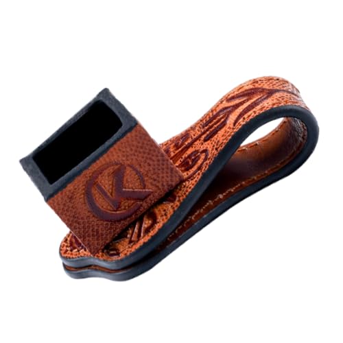 KONLLEN Magnetic Chalk Holder, Pool Cue Accessory | Round or square holder keeps chalk secure and easy to reach for pool cue and billiard players - color: square-Brown