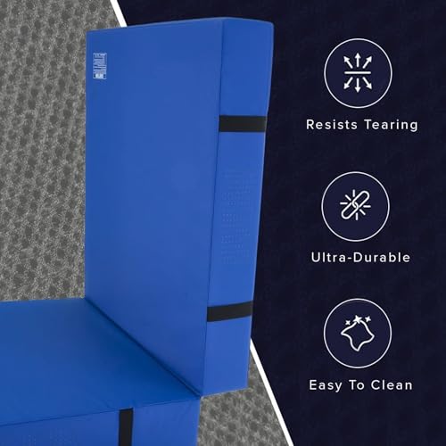 We Sell Mats Bifolding Gymnastics Crash Landing Mat Pad, Safety for Tumbling, Back Handspring Training and Cheerleading - color: Blue, size: 4 ft x 8 ft x 4 Inch