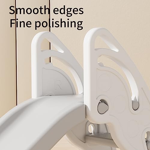 Toddler Slide Large Play Climber Slide PlaySet with Extra Long Slipping Slope Indoor Slide Kids Slide Toddler Playground Toddler Slide Outdoor Toys for Toddlers (White) - color: White