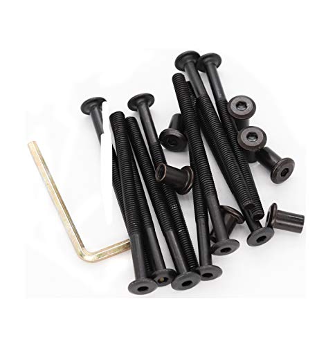 10-Pack M6x80mm Black Socket Cap Screws Barrel Nuts Kit for Crib Furniture Bed - size: M6 x 80mm (10 pcs)