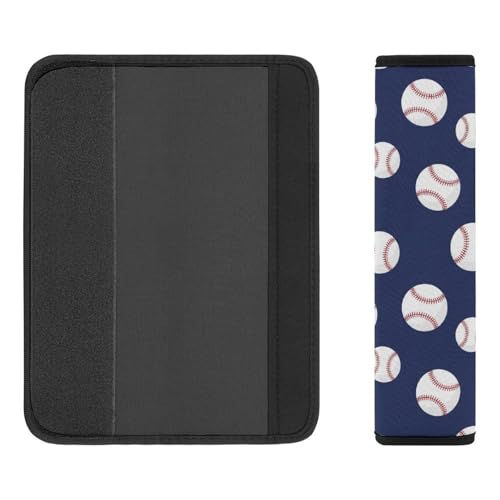 Universal Soft and Comfortable Seat Belt Shoulder Pad for Adult Use, Most Cars, 1 Pair Baseball Navy Harness Pads Strap Anti-Slip Pad - color: Pattern 601