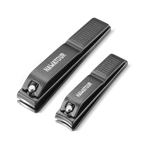 Nail Clippers Set 420J2 Stainless Steel, Gray | Premium Fingernail Toenail Clippers, Visibly Tin Case, Ergonomic Grip