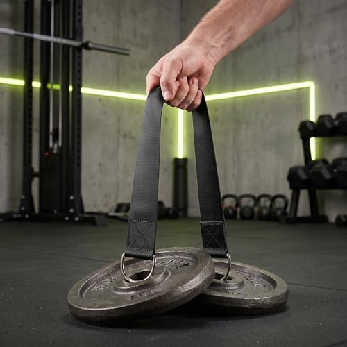 YARNOW 2pcs Weight Plate Loading Strap for Dip Belt - Barbell Pullups Dumbbell Plate Pin Loading Strap for Strength Training Forearm Wrist Exerciser Strengthener 30 Inch