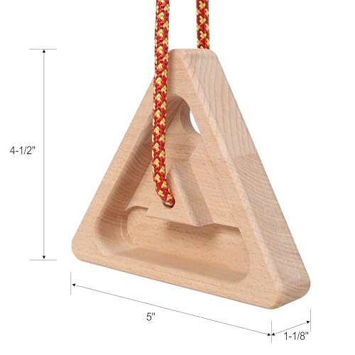 Portable Hangboard Rock Climbing, 2 pack Triangular Wooden Climbing Fingerboard with 3 Multi-Depth Pockets, Finger Strength, Arm Workout & Pull-up Training
