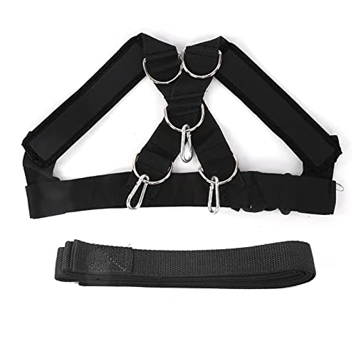 Weight Bearing Shoulder Strap, Nylon Resistances Strength Training Shoulder Bands Pulling Sled Harness Vest Bands with Pulling Strap for Football Workout - color: Black