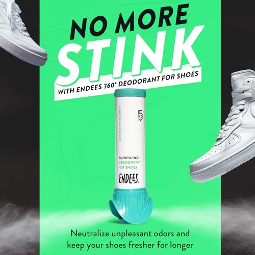 Endees UpFresh 360° Shoe Deodorizer Spray – 2 x 3.38 Fl Oz I Foot Odor Eliminator Shoe Spray for Smelly Shoes, Feet, Sneakers, Boots, and Gym Bags, Stinky Smell Elimination Deodorant, Travel Size - size: 3.38 Ounce (Pack of 2)