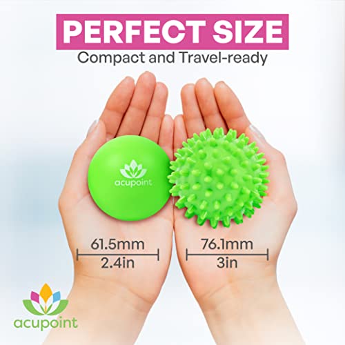 Acupoint Physical Massage Therapy Lacrosse Ball Set Ideal for Yoga Deep Tissue Massage Trigger Point Therapy and Myofascial Release Physical Therapy Back Foot Plantar Fasciitis (Spiky Ball) - style: Spiky Ball