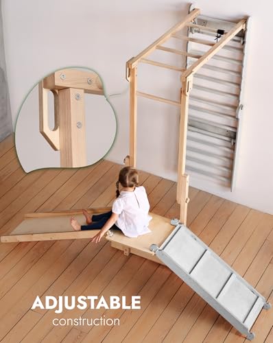 Indoor Jungle Gym Add-On for Swedish Wall, Montessori Climbing Attachment (Swedish Wall Sold Separately) - size: Swedish Wall Extension