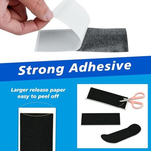 Fingerboard Grip Tape,Foam Tape for Fingerboard，100Pcs 110mm x 38mm Black Wooden Fingerboard Skateboard Foam Grip Tape Stickers (100) - style: 100