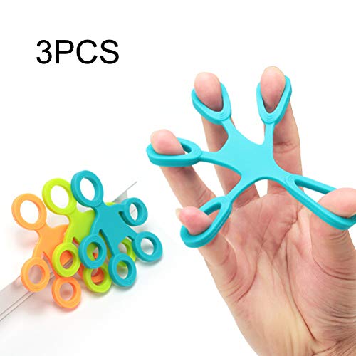 3 pcs Finger Hand Grip 3 Levels Silicone Ring Strengthener Exerciser Trainer Band Fitness Expander Stretcher