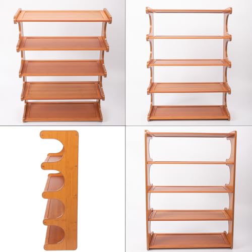 Shoe Rack,Small 5 Tier Shoe Organizer Storage Shelf,Bamboo Narrow Shoe Closet,Small Space Shoe Rack,for Entryway Closet 18.89×7.48×25.98inch - size: 5 Tier-18.89" Wide