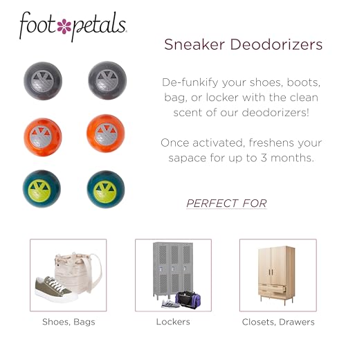 Foot Petals Sneaker Deodorizers - Freshener Balls For Shoes, Gym Bags, Lockers, or Drawers, 3-Pack, Neutral - color: Neutral