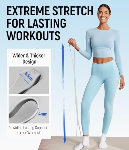 Upgraded Figure 8 Resistance Bands, Resistance Bands for Arms & Full Body Workout, Stretch Resistance Band with Handles for Yoga, Pilates, Toning, Home Fitness & Physical Therapy - color: 35LB Grey