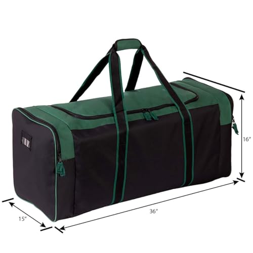 Jetstream Heavy Duty Multi Pocket Durable Sports Gym Equipment Travel Duffel Bag - color: XL 36" Green, size: 36IN