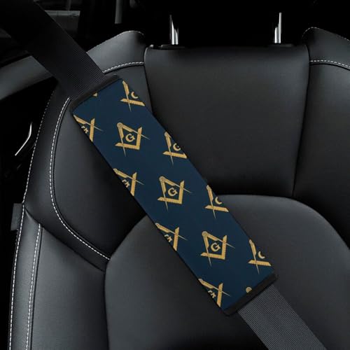 Universal Soft and Comfortable Masonic Free Freemasonry Flags Seat Belt Shoulder Pad for Girls and Boys, Most Cars, 2 Pack Seat Belt Covers Cushion Shock Absorption - color: Pattern 54