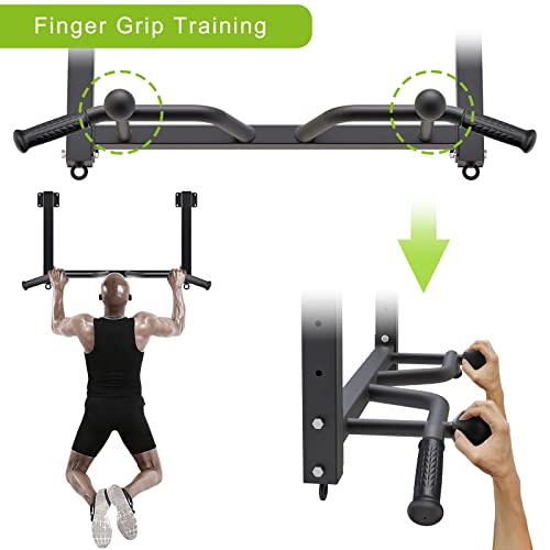 Kipika 32" Ceiling Mounted Pull Up Bar - Heavy Duty, Highly Adjustable, Multifunctional Chin Up Bar - Home Gym System with Punching Bag Hanger and Resistance Bands Training - color: Joist Pull Up Bar with Ball