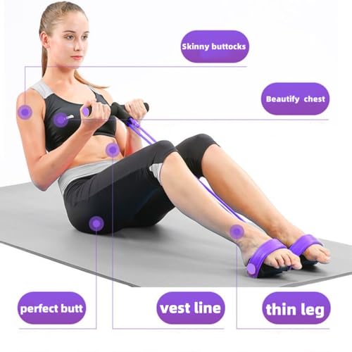 Resistance Bands for Exercise,6-Tube Elastic Yoga Pedal Puller Resistance Band, Natural Latex Tension Rope Fitness Equipment, for Abdomen/Waist/Arm/Leg Stretching Slimming Training - color: Black