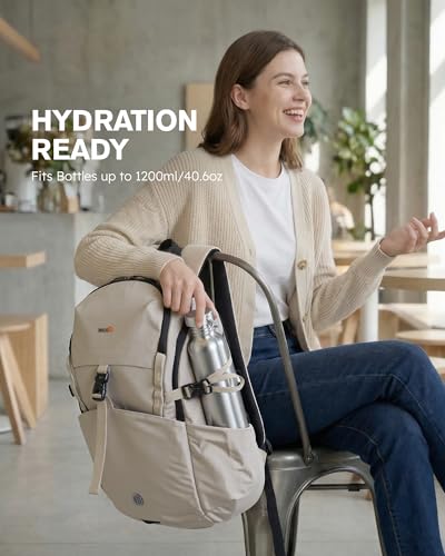 Tolaccea Daypack Backpacks Carry On 30L, Travel Backpack with Waterproof Zippers, Flight Approved Hand Luggage Casual Backpack for Men Women, Durable Bag for Work Business Hiking, Fits 15.6" Laptop - color: Kavir White