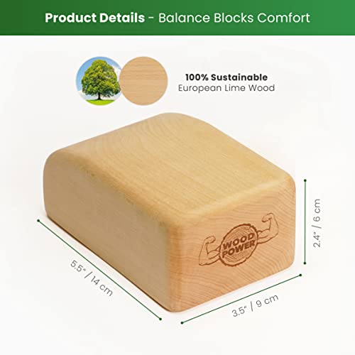 WOODPOWER BalanceBlocks - Handstand Blocks & Yoga Block in One - Bodyweight Training, Gymnastics, Acrobatics, Yoga, Yoga prop and accessory, Lightweight, Good for Travel, Premium European Quality (Pack of 2) - size: Comfort Edition