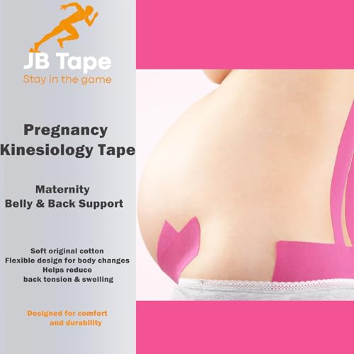 JB Tape Kinesiology Tape, Black, 80 Precut 10-Inch Strips, 4 Rolls | Elastic, Latex-Free, Water Resistant, Athletic Muscle & Joint Support - color: Black Jet