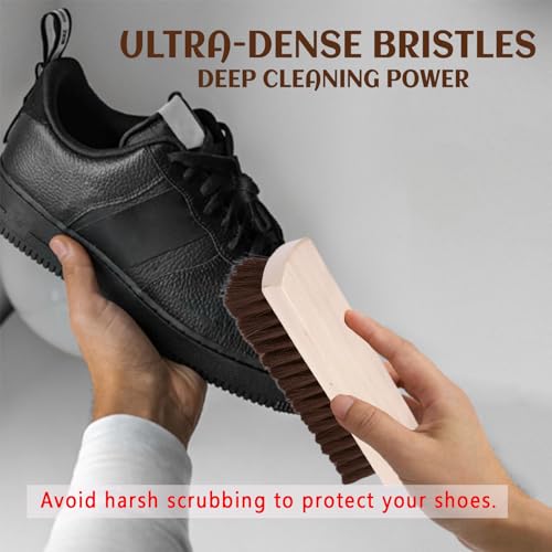 Boot Suede Brush for Shoes Cleaning,Horse Hair Brush for Leather