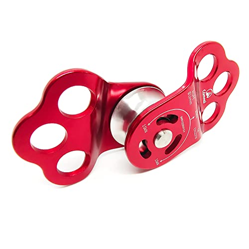 30KN Climbing Single Pulley Climbing Three Hole Hitch Pulley Climbing Bearing Pulley, Hauling Pulley for Rock Climbing, Rappelling, Zipline Sports etc.