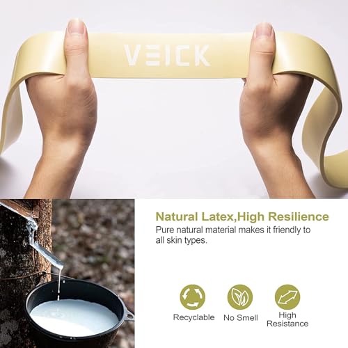 VEICK Pull Up Assist Resistance Bands for Home Gym | 100% Natural Latex, Non Slip Leather Texture, Space Saving, Versatile for Full Body Training, Home Gym - color: Green Set of 5