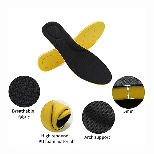 5 Pairs Shoes Insoles for Men Women Work,Elastic Shock Absorbing Breathable Shoe Insoles,for Boot Sneakers Hiking Replacement Insoles (XL [US M:10.5-12/W:12-15])