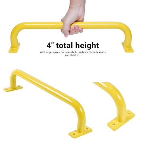 ESPETS 17 Inch 6 Pieces Yellow Outdoor Metal Safety Playground Handles | Easy-to-Install Swing Set Accessories, Playset Hand Grips, Indoor Monkey Bars, Jungle Gym, Playhouse, Climbing Frame - color: Yellow -6 Pcs