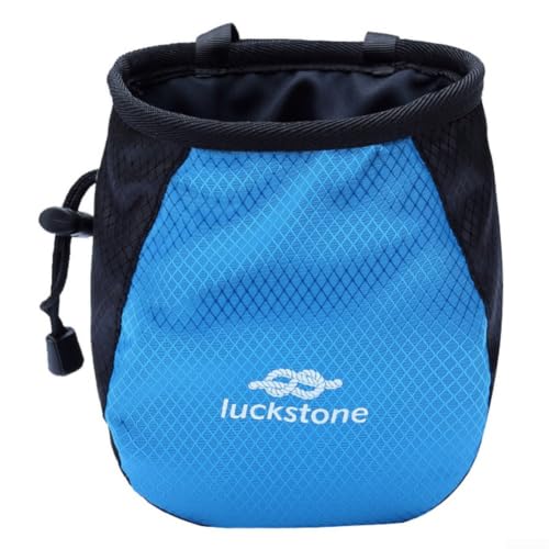 Fleece Lined Climbing Chalk Bag With Adjustable Waist Belt For Rock Climbing Weightlifting(Blue) - color: Blue