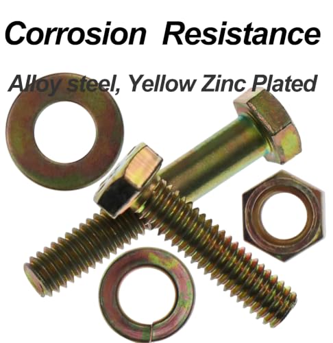 891Pcs Grade 8 Bolts and Nuts Kit - 1/4-20, 5/16-18, 3/8-16, 1/2-13 SAE Hex Bolt Assortment with Washers, Yellow Zinc Plated, Storage Case for Heavy Equipment & Farm Machinery - size: 891PCS 1/4-20 5/16-18 3/8-16 1/2-13 SAE Bolt Kit