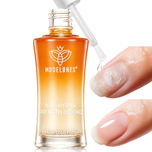Modelones Nail Strengthener and Growth, Water-Based Nail Hardener Repair | Nail Hardener Extra Strong and Growth 3-in-1 Clear Nail Repair Mode Strengthening Polish Care Gifts Women 13.5ml 0.46 Fl Oz - color: Clear