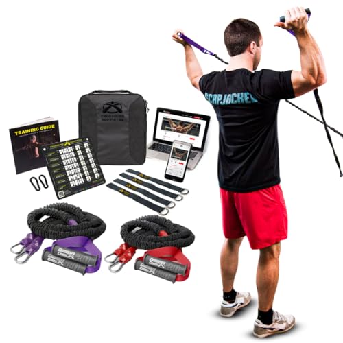 Crossover Symmetry Shoulder System Includes Two Sets of Resistance Bands Attachments Training Guide Exercise Chart Online Workouts for Home Fitness Rehab Rotator Cuff Exercises - style: Athletic Squat Racks