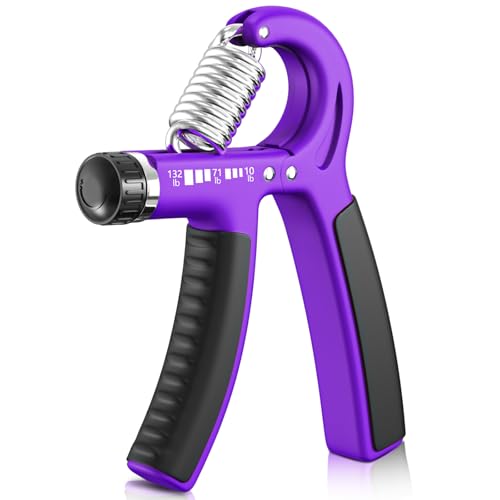 FitBeast Grip Strengthener Forearm Strengthener, Adjustable Hand Grip Strengthener for Strength Training & Rehabilitation, 10-132 lbs Resistance, Ideal for Athletes and Physical Therapy (1 Piece) - color: Purple