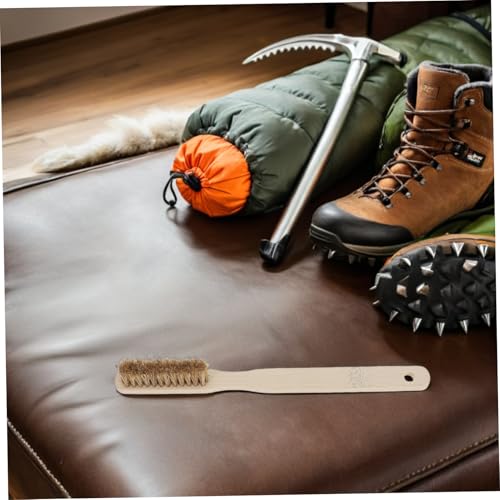 STOBAZA Rock Climbing Brush with Wood Handle and Boars Bristle for Powerful Scrubbing and Comfortable Grip, for Indoor Rock Climbing and Bouldering Hold Cleaning