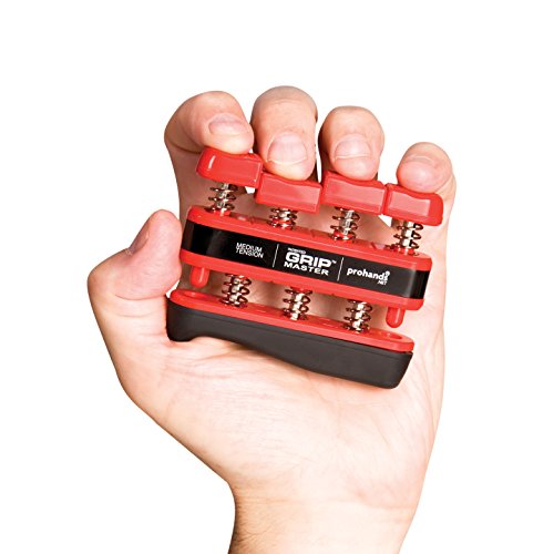 Prohands Gripmaster Hand Exerciser, Finger Exerciser (Hand Grip Strengthener), Spring-Loaded, Finger-Piston System, Isolate & Exercise Each Finger - color: Red - Gripmaster, size: 7 lb (Medium Tension)