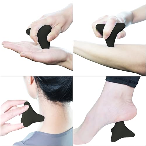 Manual Trigger Point Massage Tool Small Massager Ball 3″×2.6″ Black | For Deep Tissue Myofascial Release Physical Therapy Plantar Fasciitis Pain Relief Muscle Knot Psoas Hip Flexor Iliacus - color: Black