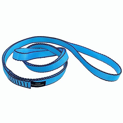 18MM Nylon Climbing Slings Runners 23 kN Strong Webbing Straps for Rock Climbing, Rappelling, Swing, Yoga Hammock etc - color: 1PC Blue, size: 24inch/60cm