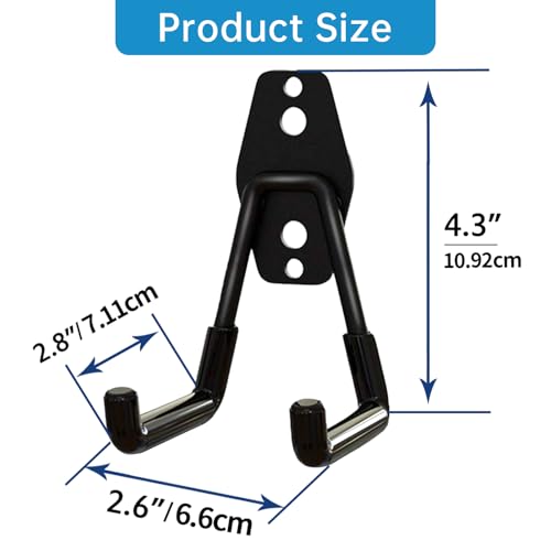 GeeWatom Garage Storage Utility Hooks，Garage Garden Tool Organizer，Steel Wall Mount Hooks, Garden Small U Hooks (6 Pack-Black) - color: 6 Pack-Black