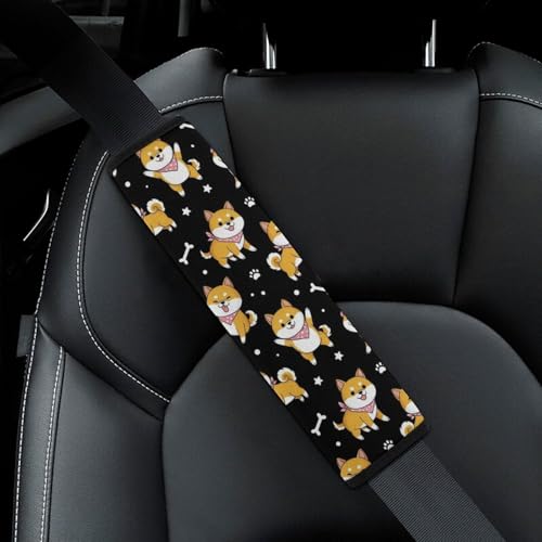 Universal Fit Seat Belt Shoulder Pad for Kids, Car Seats Pushchair Strollers High Chair Pushchair, 1 Pair Shiba Inu Automotive Seat Belt Protector - color: Pattern 36
