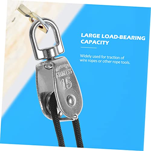 Cabilock 1Set Pulley Hook System Traction Pulley Wheel with Rope for Strength Training Accessories Easy Installation for Home Fitness and Outdoor Applications