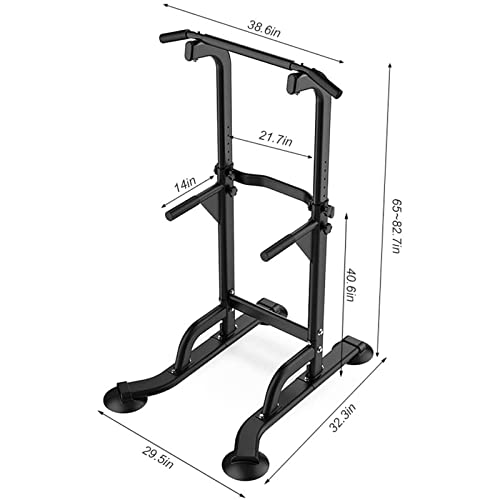 SogesHome Pull Up Station Dip Station Dip Stand Power Tower Adjustable Height Multi-Functional Home Strength Training Fitness Workout Station