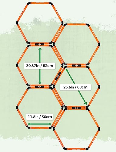 GHB Hex Agility Rings 1 Pack and 5 Pack 8" Agility Hurdles 1 Pack