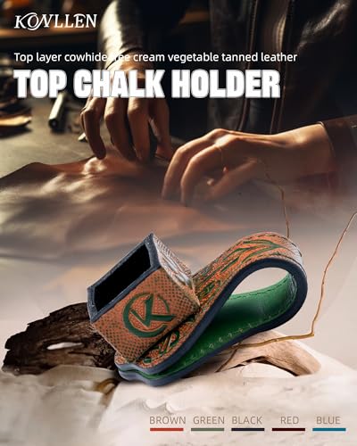 KONLLEN Magnetic Chalk Holder, Pool Cue Accessory | Round or square holder keeps chalk secure and easy to reach for pool cue and billiard players - color: square-Green